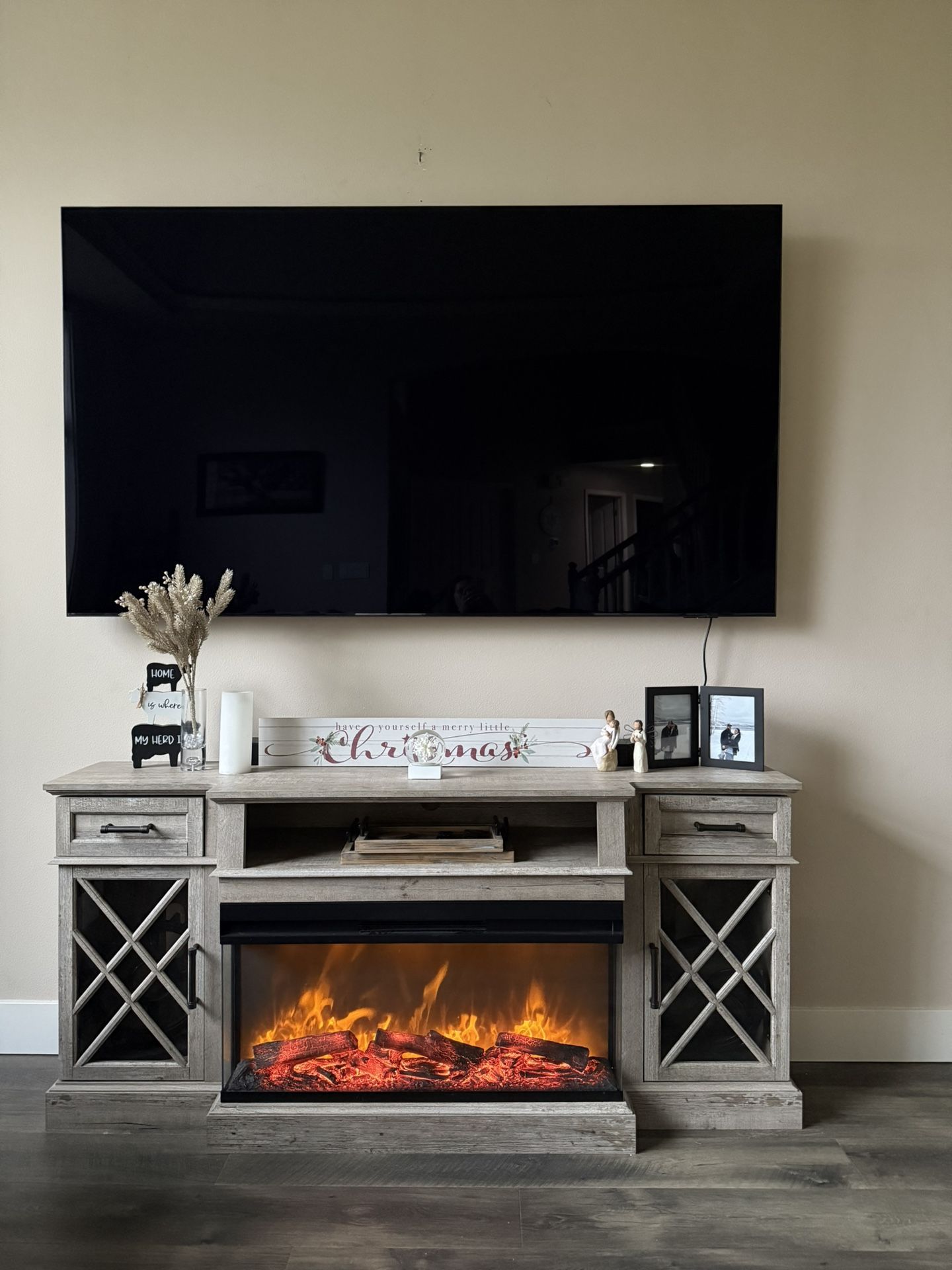 Fireplace Console Media Table