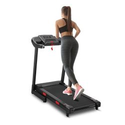 Treadmill with Auto Incline Bluetooth Voice Control  17 in Wide Electric Treadmill Folding Machine