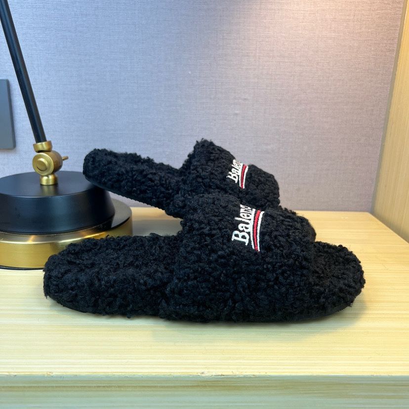 Black Balenciaga slides