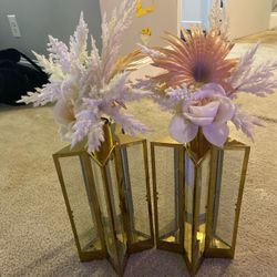2 Glass Gold Lamp