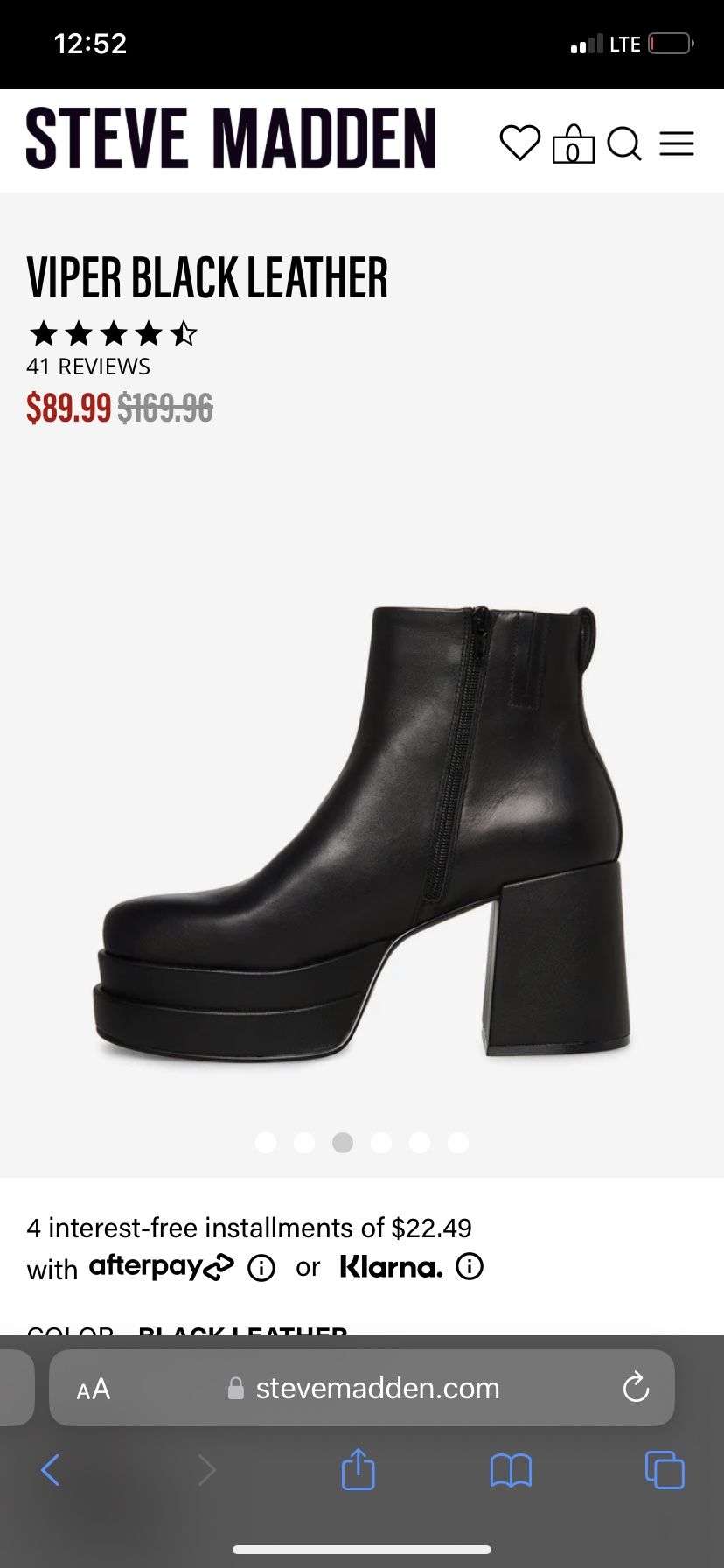 Steve Madden Viper Leather Platform boots Size 10 NEW