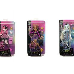  Monster High Set of 3 Dolls Draculaura Frankie Stein Clawdeen Wolf