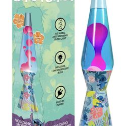 Stitch 16" Lava Motion Volcano Lamp, Pink Wax in Purple Liquid