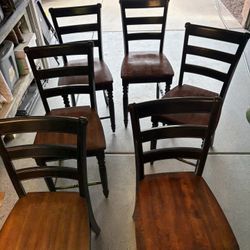 Set Of 6 Counter height Barstools Or High top Table Chairs