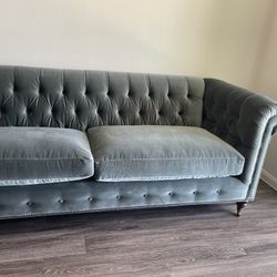 Velvet chesterfield Sofa For Sale 