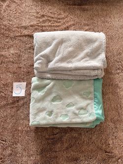 Baby/Toddler Mint Green & White Fleece Blanket Set