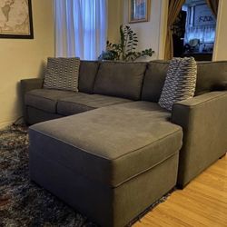 Gray Modern Reversible Sectional Sofa