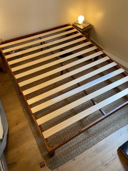 Queen wood bed frame