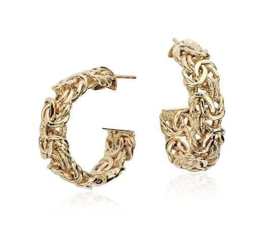 Blue Nile Byzantine Hoop Earrings in 18k Yellow Gold