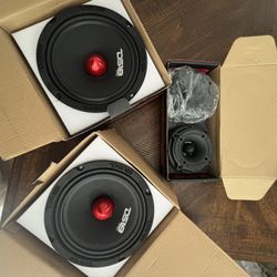 DS18 PRO-TW120B 3” PRO Aluminum  DS18 PRO-GM6.4B Pro GM 140W 6.5" Midrange x2