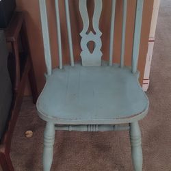 Teal Wood Chair