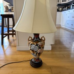 Gorgeous Vintage 1800s Royal Satsuma Japanese double handle vase converted into a one-of-a-kind lamp