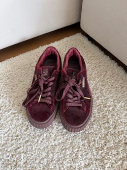 Fenty x Puma by Rihanna Velvet Creeper Sneakers Burgundy Size 7.5