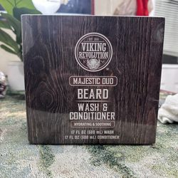 Viking Revolution Beard Wash and Beard Conditioner for Men with Argan Oil and Jojoba Oil - Beard Softener and Strengthener Beard Care Beard Shampoo an