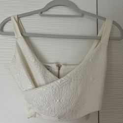 BEBE Set Pearl White Top And Skirt