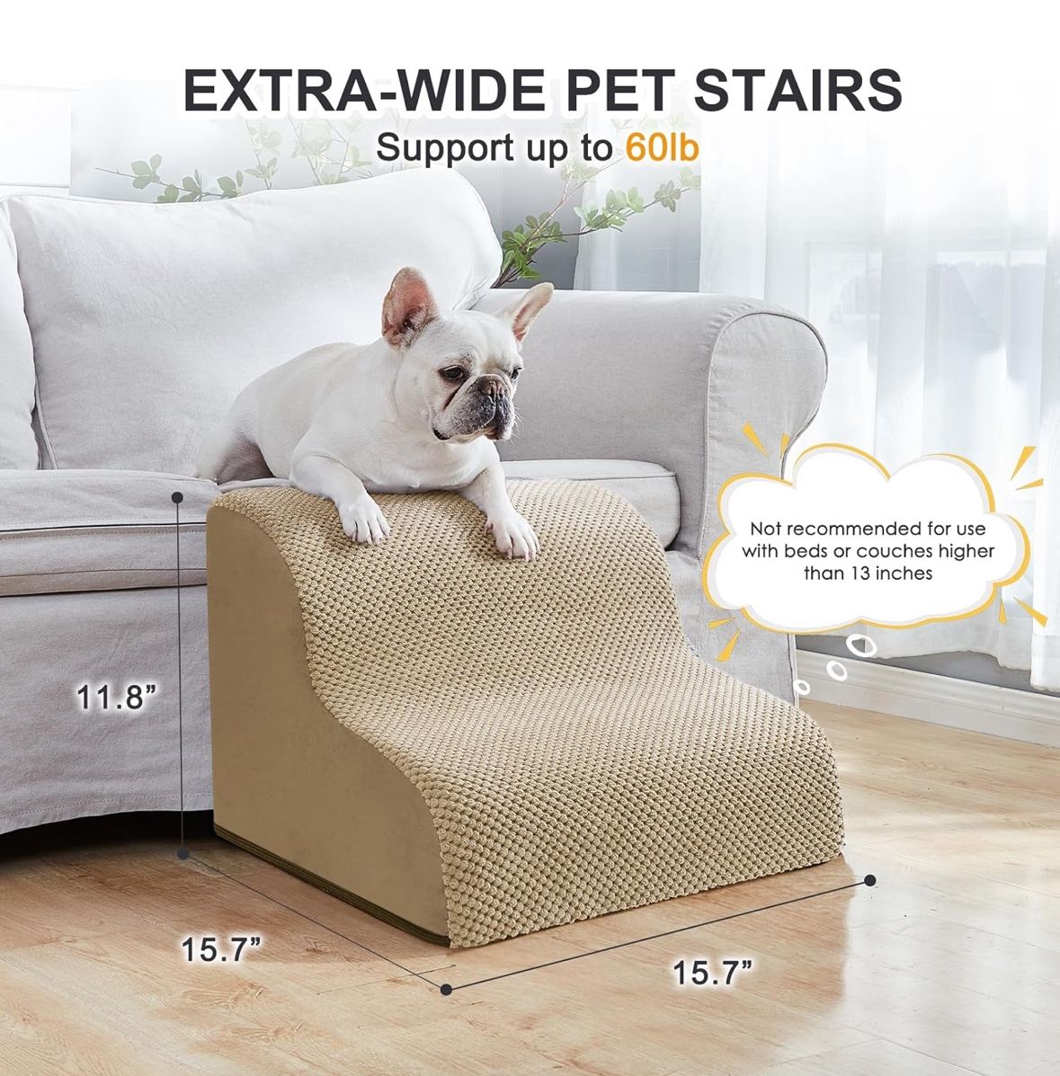Ryoizen Dog Stairs for Small Pets, 2 Tiers Steps