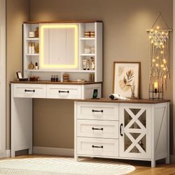 Modern Vanity Desk with Lights