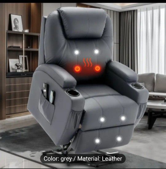 Lift Gray MASSAGE W HEAT RECLINER NEW IN BOX