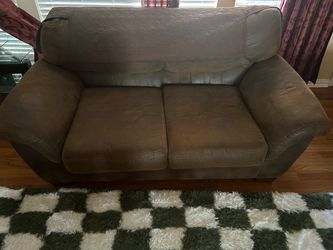 Brown Microfiber Loveseat Sofa