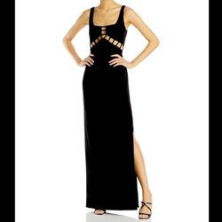 Aidan Mattox Black Cutout Evening Gown – Size 8