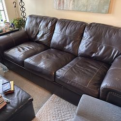 Leather queen size sofa bed