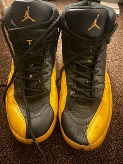 Air Jordan 12 Black and Yellow Sneakers