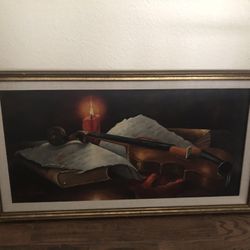 Beautiful Wood Framed Picture 