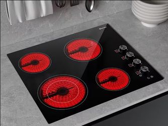 Open Box 24 in. 4-Elements Ceramic Electric Cooktop in Black