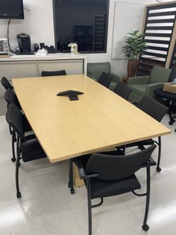 Asymmetrical Conference Table - Maple Color