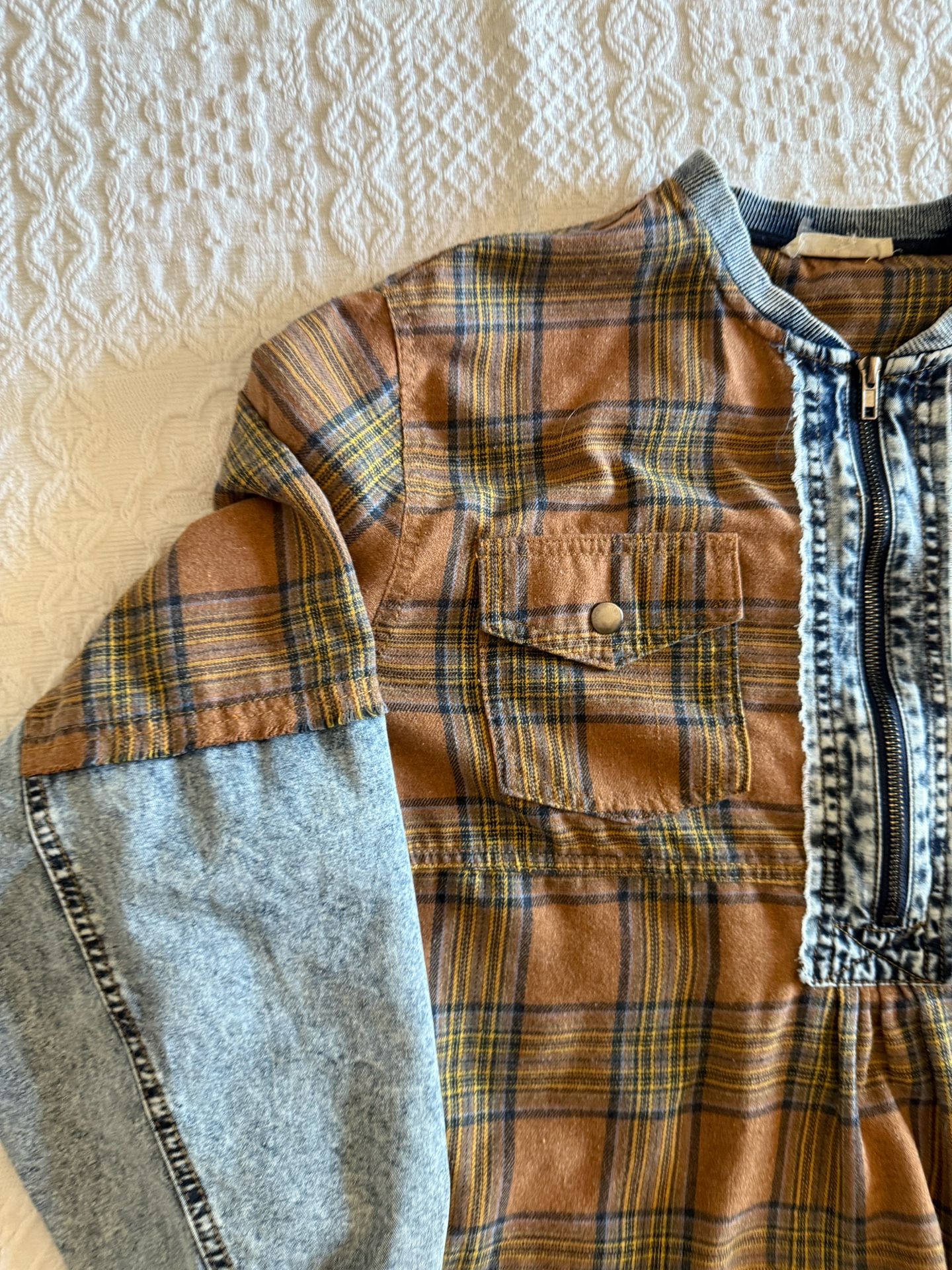 Promesa Oversized Denim Plaid Flannel Shirt XL