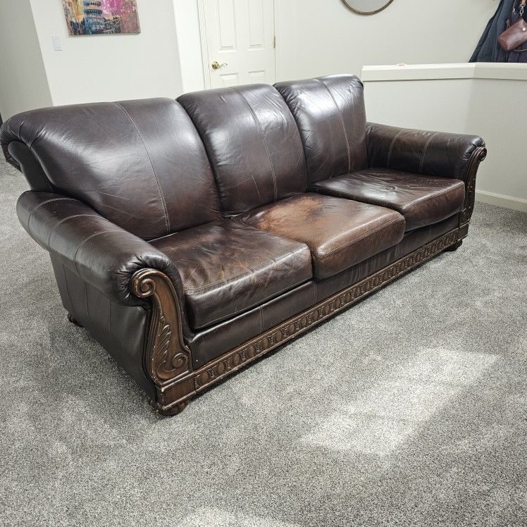 Free Full Grain Leather Sofa.