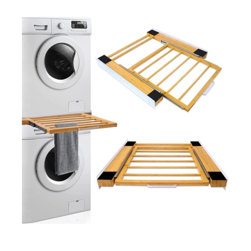 Washer Dryer Stacking Kit 28" With Pull Out Shelf And Ratchet Strap
