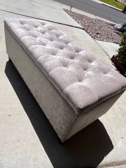 Grey Ottoman Bench with storage