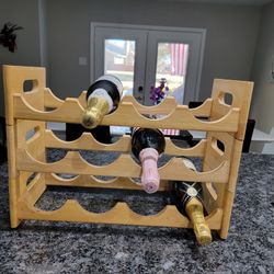Stackable Oak Wine Rack
