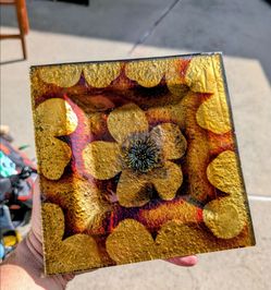 Decorative glass and porcelain tray