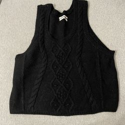 By Anthropology Women's Vest Top Medium Black Sleeveless 