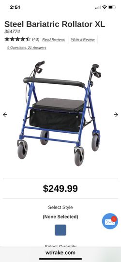 Bariatric 4 Wheel Walker XL