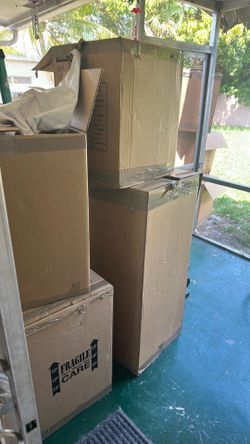 Moving boxes, including wardrobe boxes