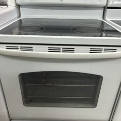 White Glass Top Stove 
