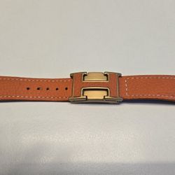Hermès Orange Magnetic Leather Watch Band Compatible with Apple Watch Ultra, Ultra 2, SE, and Series 1-10, Stylish Replacement Strap for Men & Women