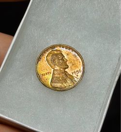 Wow 😮 !! 1956-D Lincoln Wheat Penny - Beautiful Rainbow Toning !