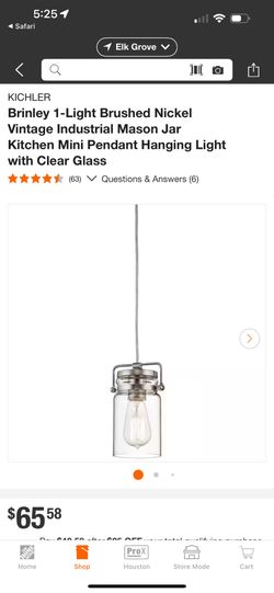 Brushed Nickel Pendant Light