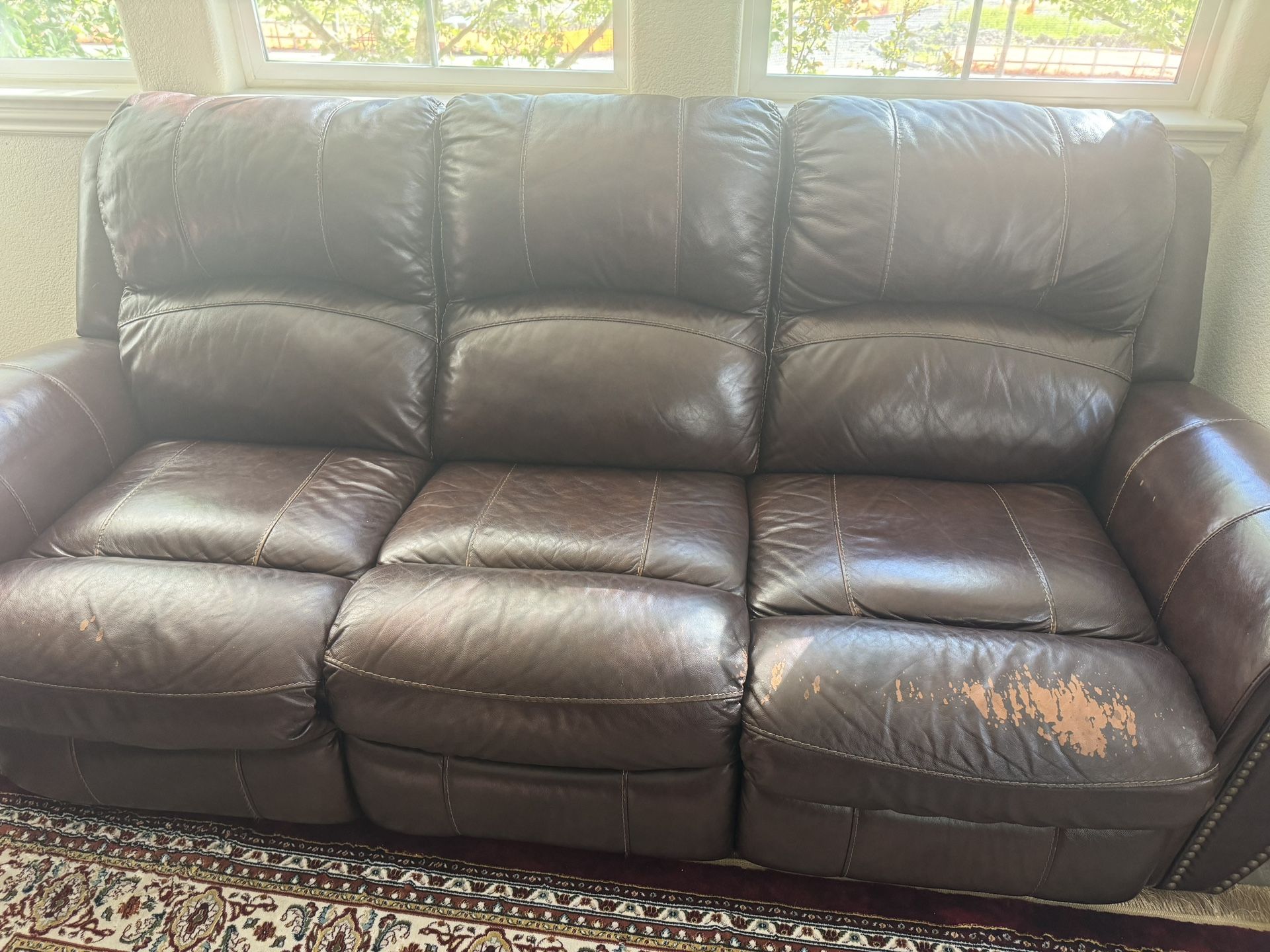 Three Leather Sofa