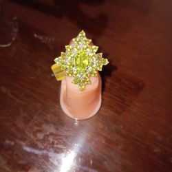 Green Peridot Ring