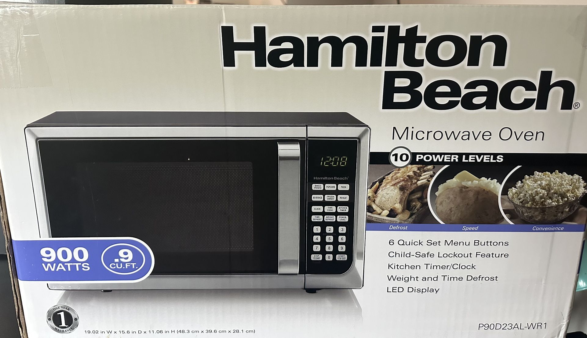 🔥 Brand New Hamilton Beach Microwave – 0.9 cu ft / 900W – Sealed Box