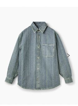 THE WASHED MONOGRAM DENIM BIG SHIRT Brand New with Tag