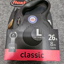 Flexi Tape 26ft Large Dog Leash Black