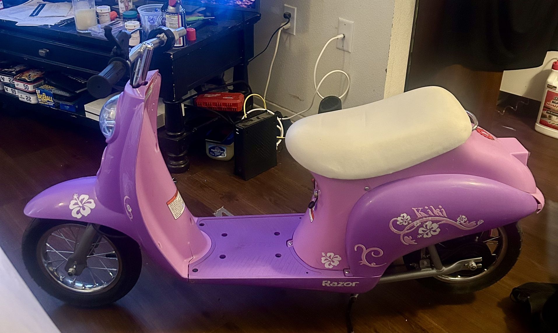 Razor Pocket Mod Miniature Euro-Style Electric Scooter - Kiki Purple, up to 15 mph, for Teen 13+