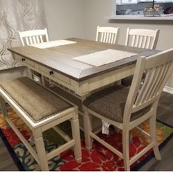 Off White 5 Piece Counter Height Dining Set / Dining Room- Kitchen 🔥 By Ashley 🔥 Fastest Delivery 🚚 