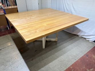 60″ Wide Square Dining Table with White Metal Base